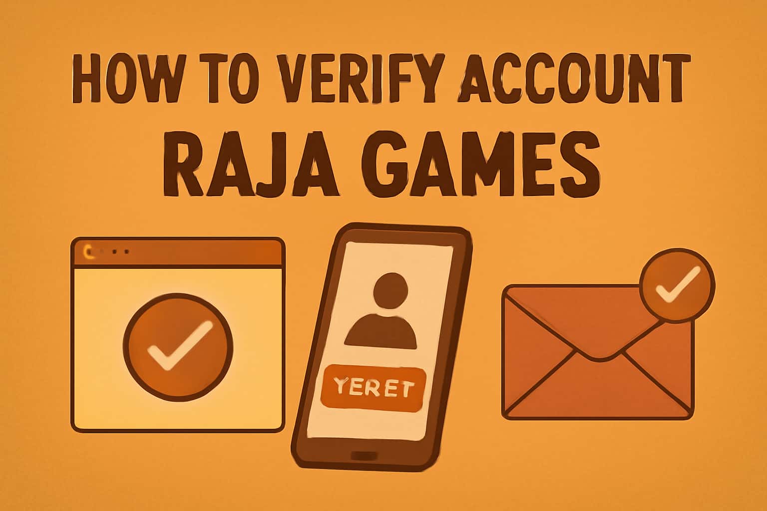 An informative illustration about the process of verifying a Raja Games account.