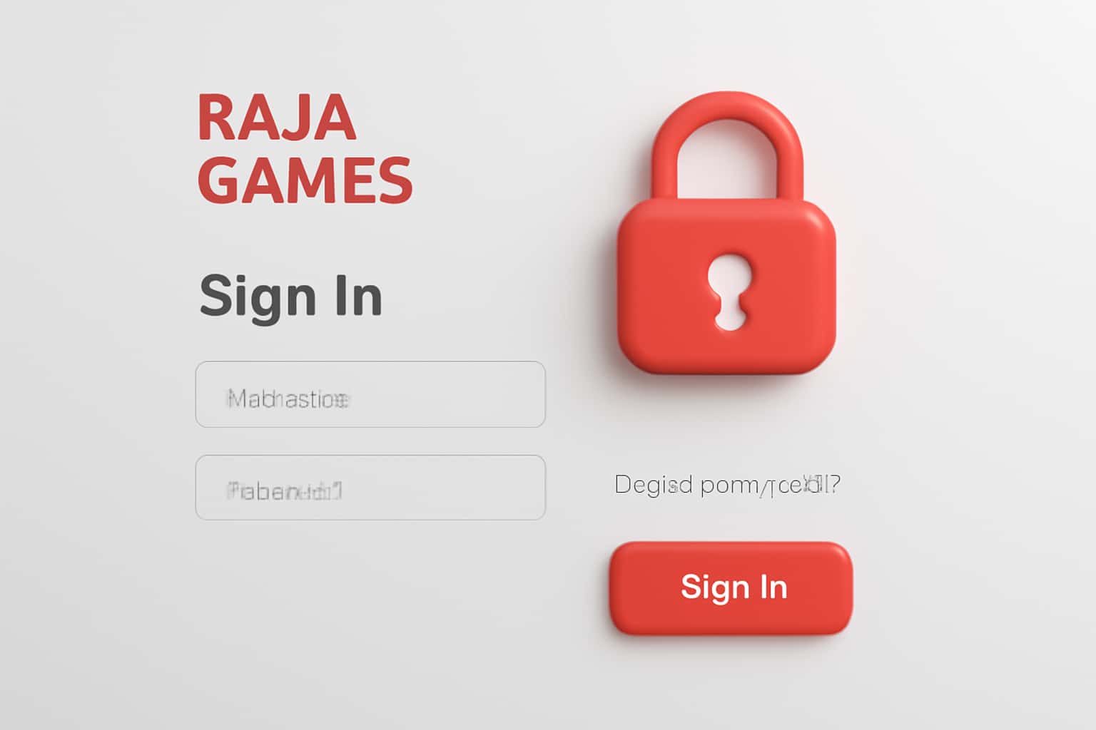 Raja Games Sign In & Dashboard Interface