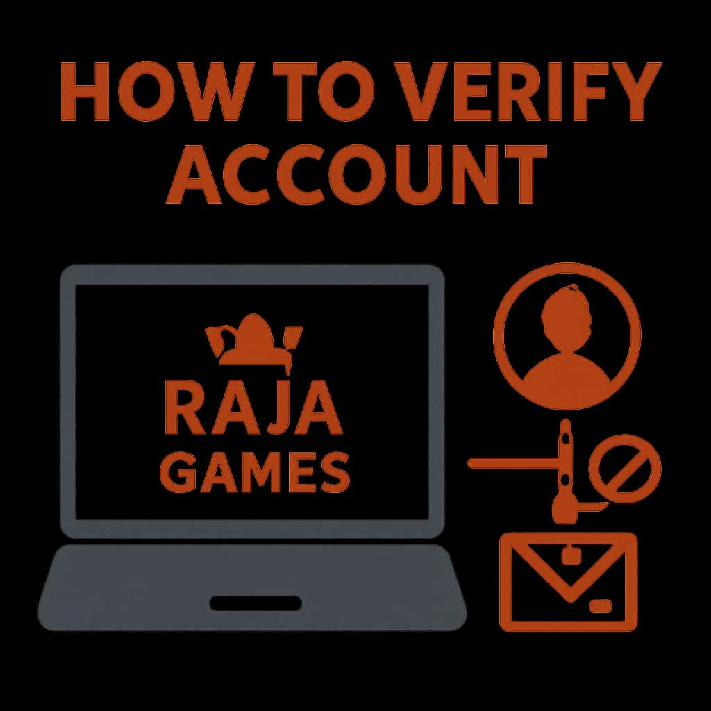 An educational diagram illustrating the verification steps for Raja Games.