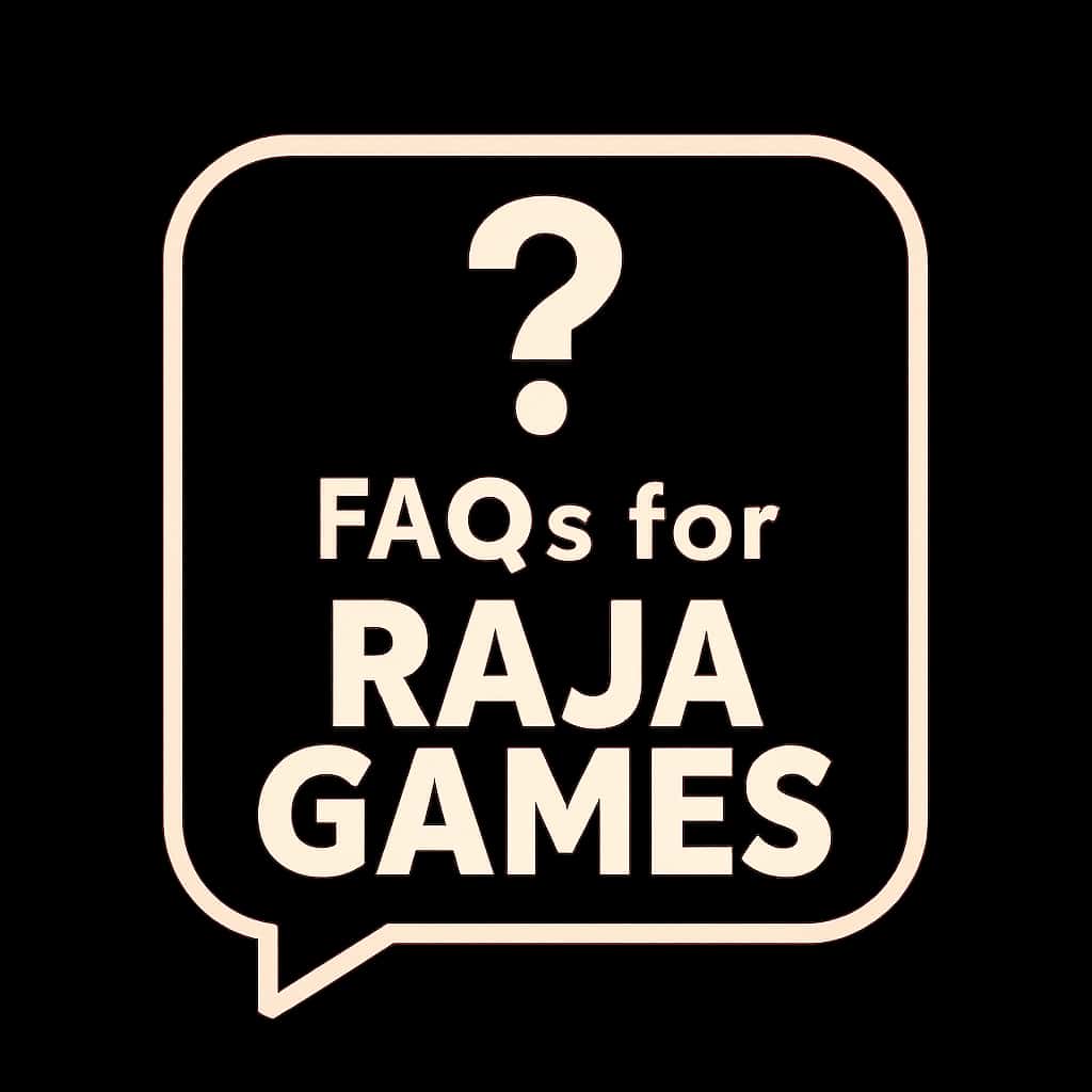 An icon representing the FAQs for Raja Games, designed in a minimalistic style.