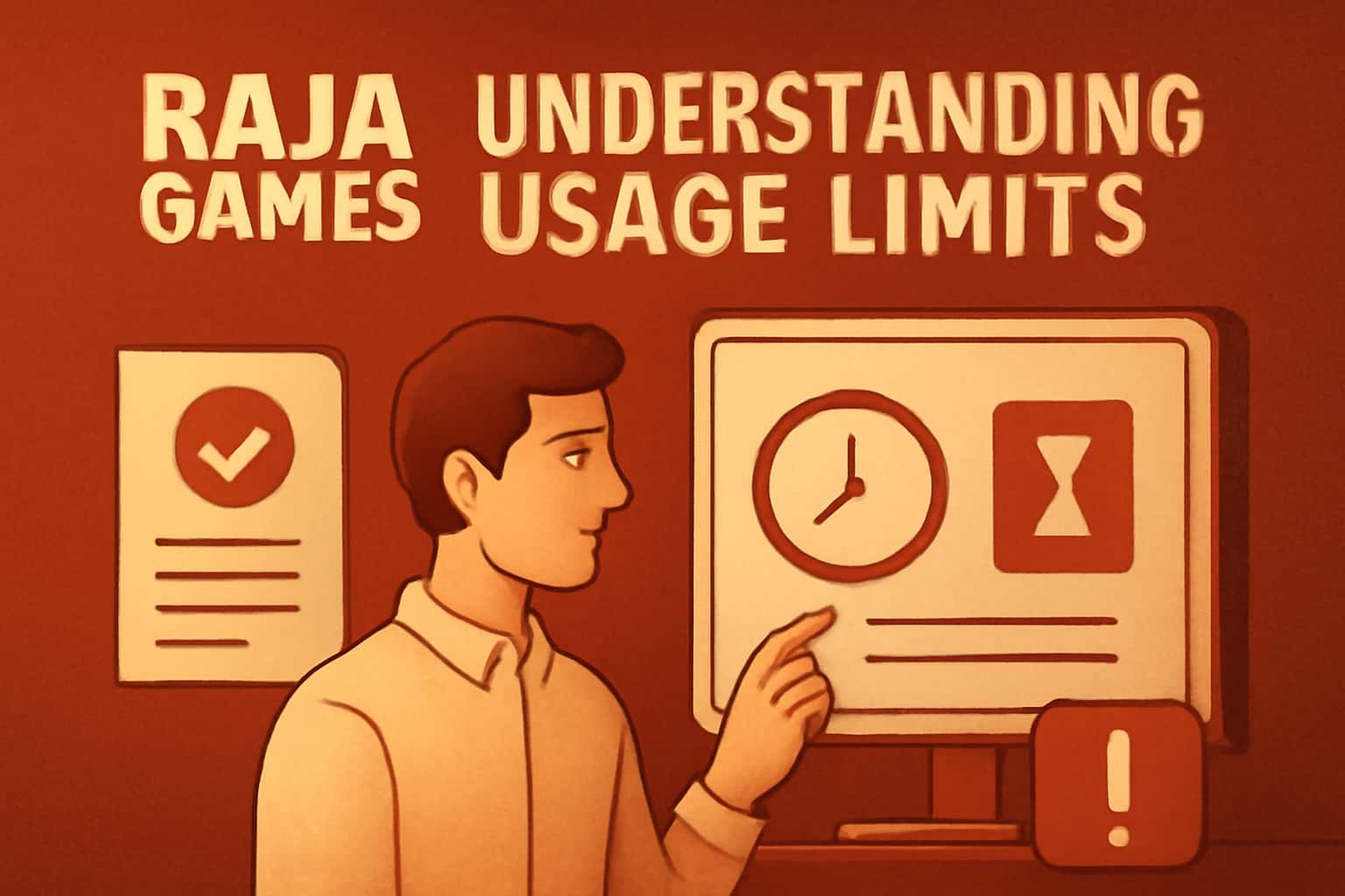An illustrative scene depicting the concept of usage limits in Raja Games.